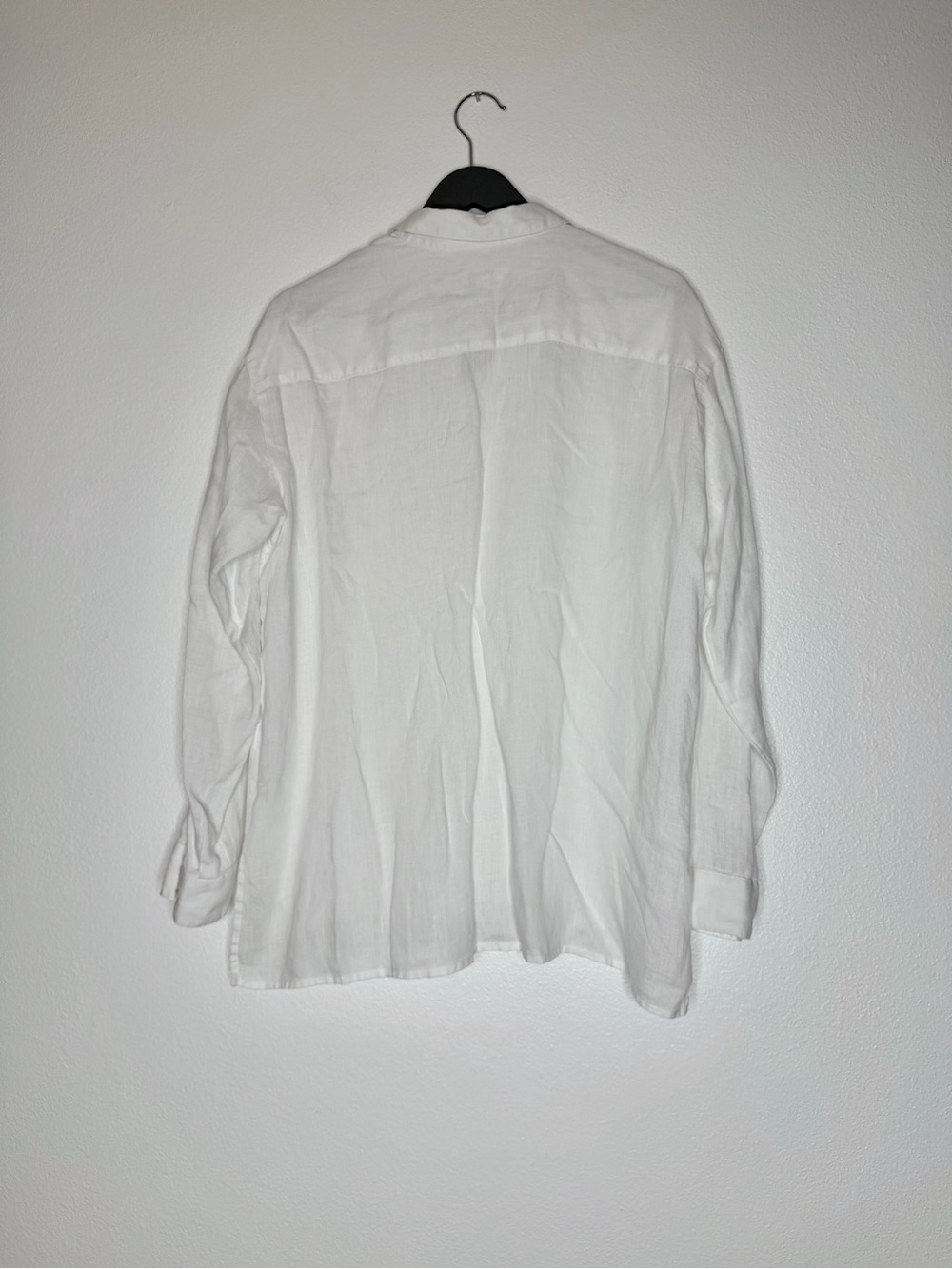 J. Jill White Love 100% Linen Button-Up Long Sleeve Shirt | Size M lagenlook - Picture 5 of 13